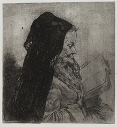 Old Woman Reading, printed by Sigmund Abeles and Edmond Casarella