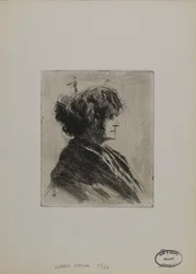 Untitled--Woman with Scarf and Disheveled Hair