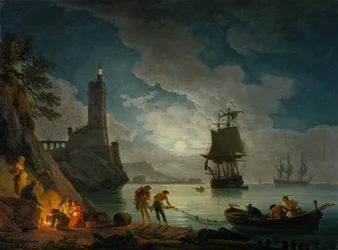 A Harbor in Moonlight