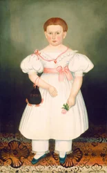 Girl with Reticule and Rose, c. 1840
