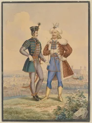 Hussar and Ottoman in Front of a City