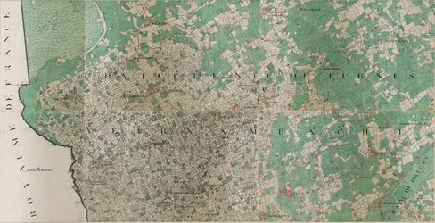 Map of Loo - Lo, Belgium by Joseph de Ferraris