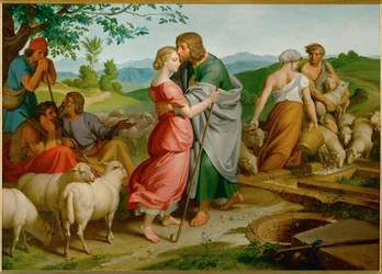 Jacob and Rachel at the Well, Jacob Meets Rachel, Laban