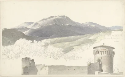 Landscape near Subiaco and Building in Rome