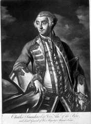 Portrait of Admiral Sir Charles Saunders, Vice-Admiral of the Blue Squadron, Engraved by James McArdell