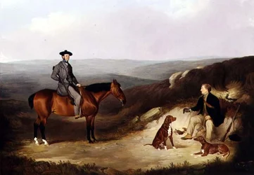 John Kerr Watson Mounted on a Shooting Pony with his Keeper on the Yorkshire Moors