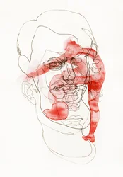 Red Abstract Face