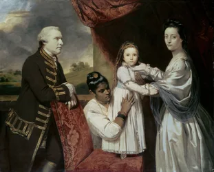Tysoe Saul Hancock, his wife Philadelphia, their daughter Elizabeth and their Indian maid Clarinda, c. 1763-5