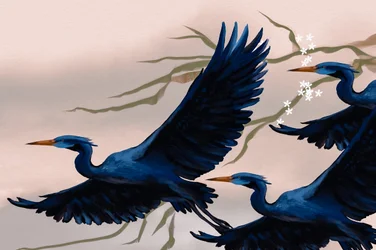 Flying Blue Birds