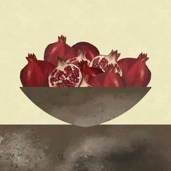 Red Pomegranates Still Life