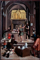 Life of St Sebastian: Pilgrims on the Tomb of St Sebastian
