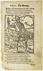 The Peddler from De omnibus illiberalibus sive mechanicis artibus by Hartmann Schopper, plate 50 from Woodcuts from Books of the XVI Century