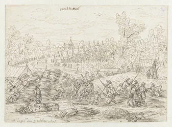 View of an Encampment of the Army of William III near Grand-Hallet, Liège