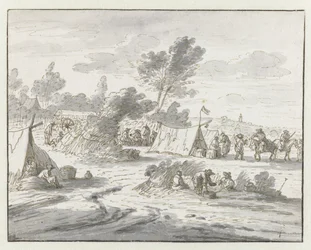 View on an Encampment of the Army of Willem III near Lembeek, Flemish Brabant