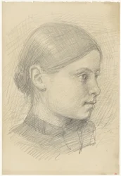 Head of a Girl with Sleek Hair