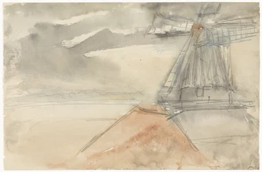 Mill with Turbulent Sky