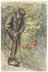 Old Man Leaning on His Stick