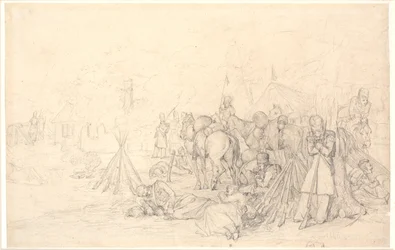 French Soldiers Bivouacking on the Battlefield after a Battle
