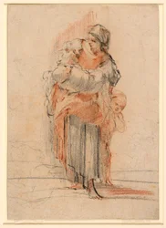 Woman with Two Children, ca. 1750