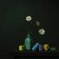 Daisy Vase Geometric Blocks
