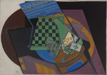 Checkerboard and Playing Cards