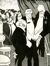 Russian Envoy Debates the Defending Turkey with Other Leaders During a Conference, 1908