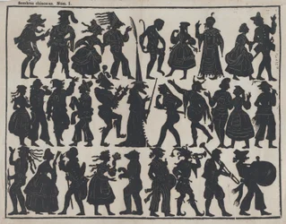 Sheet 1 of figures for Chinese shadow puppets