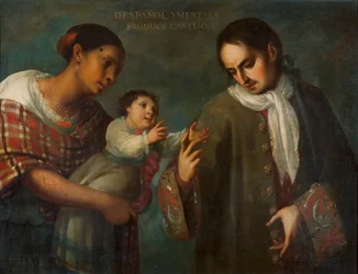 A Spaniard and a Mestizo Woman with Their Child, a 