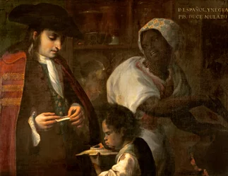Spaniard and Black Produce a Mulatto, c.1715