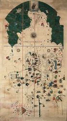 Portolan-Nautical Planisphere Chart by Juan de la Cosa, Circa 1500