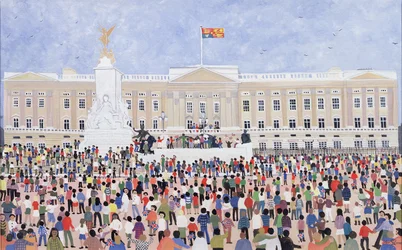 Crowds around the Palace