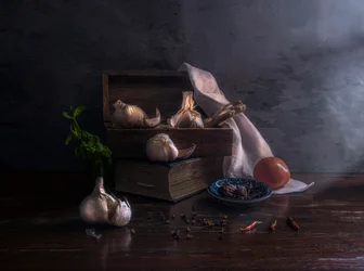 Rustic Garlic Still Life