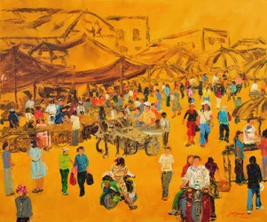 Busy Outdoor Market