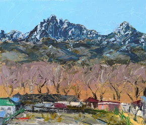 Colorful Mountain Village View