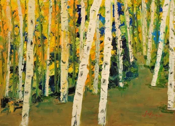 Golden Birch Path