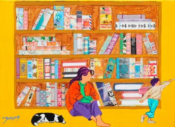 Imaginative Yellow Library