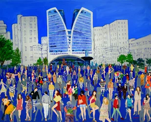 Vibrant City Crowd