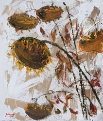 Wilted Autumn Sunflowers