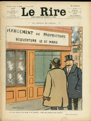 Illustration for the Cover of Le Rire, 21/03/08 - The Contract of Hire - Architecture Urban Planning, Wedding, Adultery, Shops