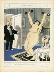 Illustration in Le Rire, 03/05/13 - Physical Culture - Sport, Obesity, Nudity - Women