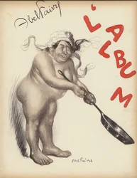 Naked Cook Tossing the Letters Spelling L