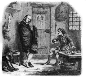Pierre Corneille (1606-1684) at the saver. Engraving by Jules Duvaux