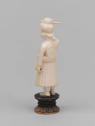 Black pawn, chess piece, India, circa 1820