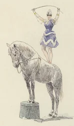 Gymnast Standing on the Back of a Horse