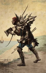Carpalim Carrying Meat on His Back. Pantagruel. Illustration by Jules Garnier. In 