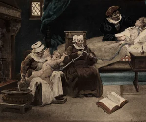 Gargamelle Giving Birth to Gargantua by the Left Ear. Gargantua. Illustration by Jules Garnier. In 