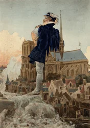 Gargantua urinating in front of the church Notre Dame