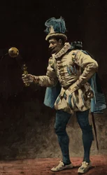 Man Playing Ball Boucquet, illustration by Jules Garnier