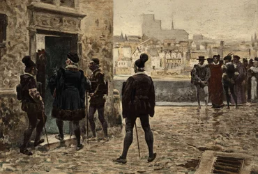 Master Janotus of Bragmardo in Front of the Parisian Home of Gargantua, illustration by Jules Garnier