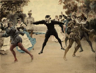 Men and Women Playing a Colin Maillard